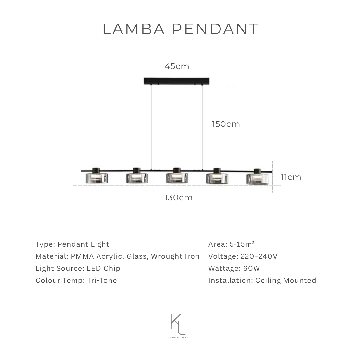 Explore Kiroen Light’s curated collection of modern lighting in Singapore, featuring pendant lights, ceiling lights, wall lamps, and minimalist LED fixtures. Designed for contemporary interiors, our lighting solutions blend style, function, and warmth for homes, cafes, and commercial spaces.